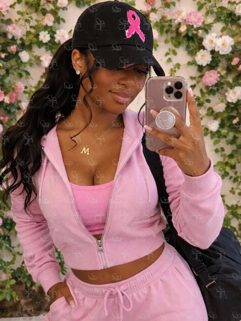 Pink Ribbon Distressed Awareness Cap | Casual Support Hat - Picture 2 of 4